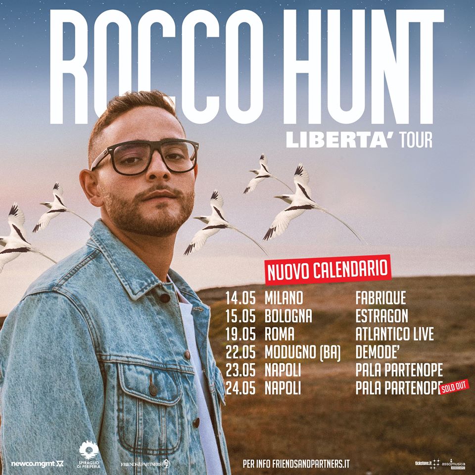 ROCCO HUNT posticipato a Maggio  “Libertà Tour”