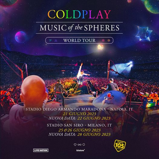 Coldplay : 22 giugno 2023, Napoli, Stadio Diego Armando Maradona